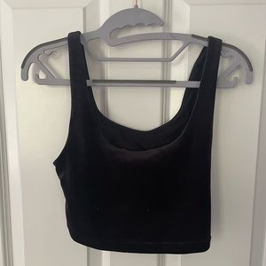 Black Athleta Velvet Crop top